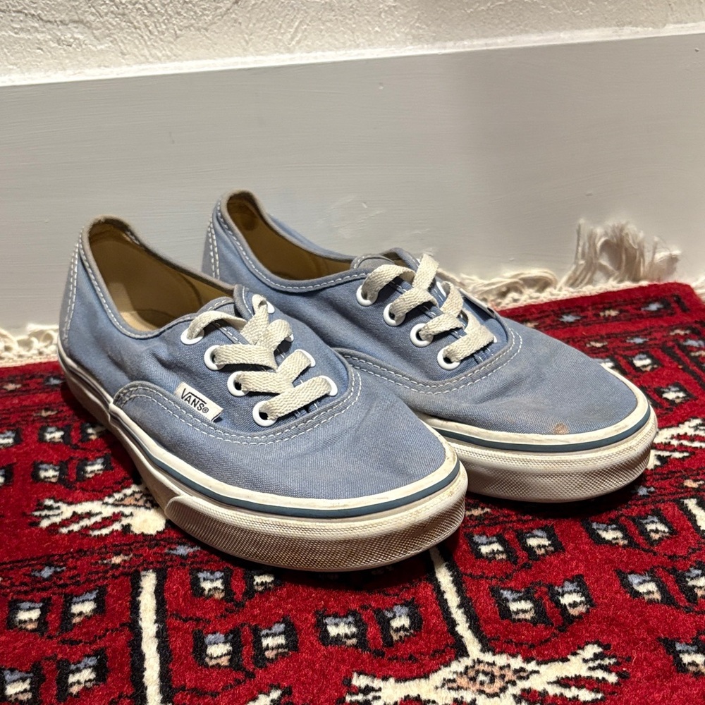 Vans Light Blue Canvas Shoes with White Accents